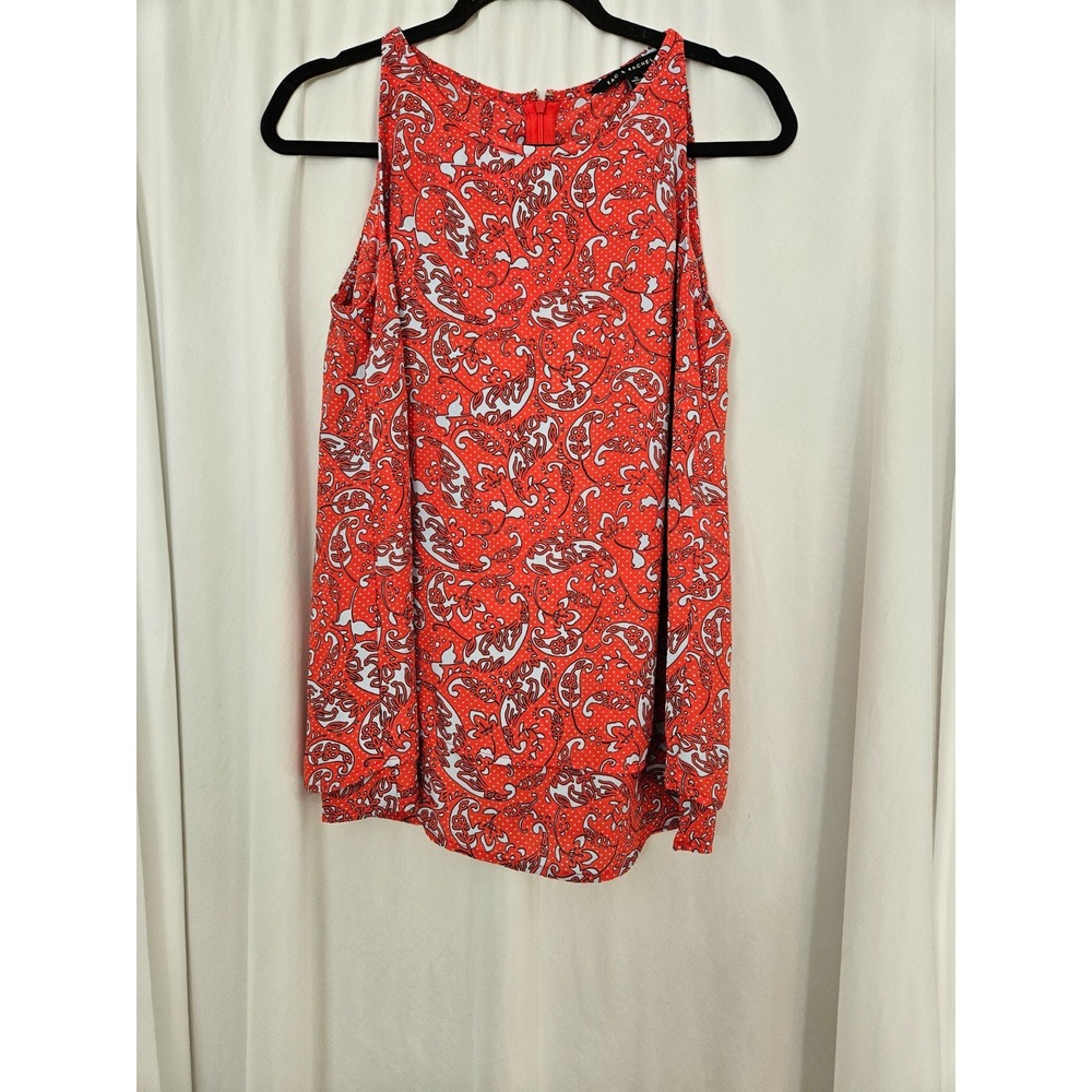 Zac & Rachel floral paisley print sleeveless Tank Top Women's Med Layered Flowy